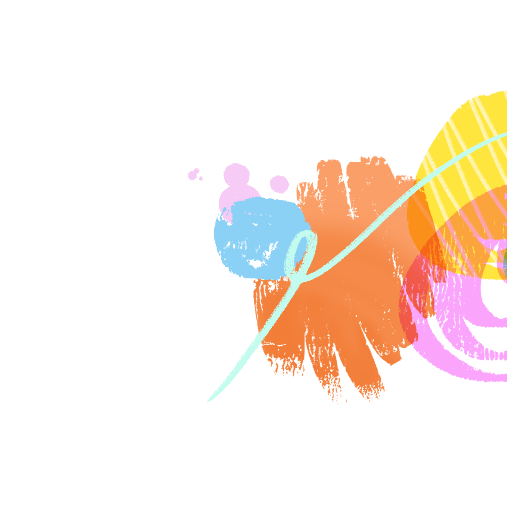 Abstract illustration with colorful brushstrokes used as decorative graphic